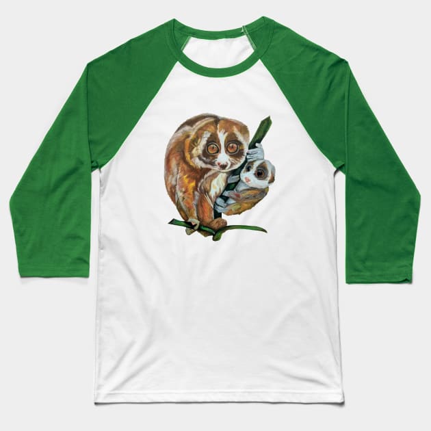 Slow Loris with Baby Baseball T-Shirt by mariasibireva